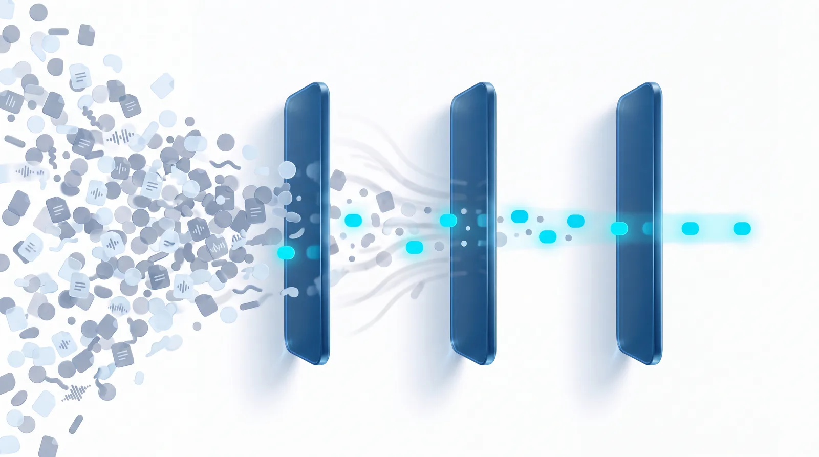 ROAD false-positive minimization process: high-volume data input flows through confidence scoring, multi-signal validation, and tunable thresholds to suppress noise and surface actionable real risks.